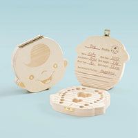 Baby Wooden Teeth Organizer Keepsake Box